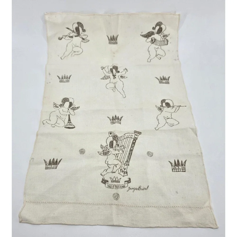 VTG Georges Briard‎ This is Paradise Placemats Guest Bar Towels Set of 2 MCM